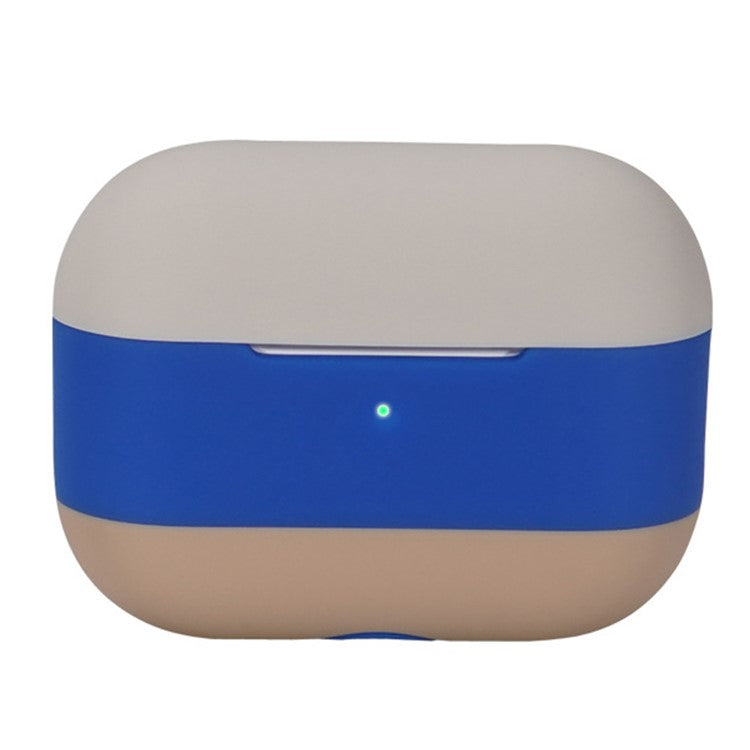 For AirPods Pro 2 Silicone Case Contrast Color Bluetooth Earphone Cover - Apricot+Blue+Milk Tea