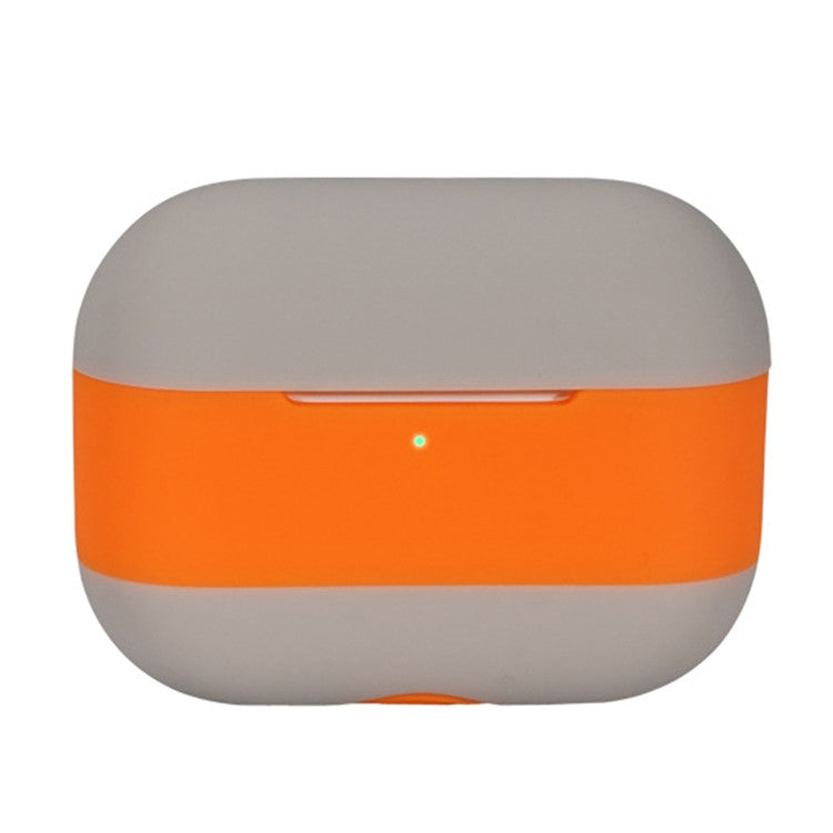 For AirPods Pro 2 Silicone Case Contrast Color Bluetooth Earphone Cover - Apricot+Orange+Apricot