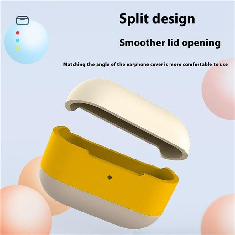 For AirPods Pro 2 Silicone Case Contrast Color Bluetooth Earphone Cover - Apricot+Matcha Green+Bright Green