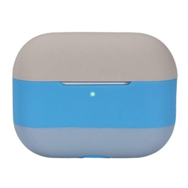 For AirPods Pro 2 Silicone Case Contrast Color Bluetooth Earphone Cover - Apricot+Sky Blue+Denim Blue