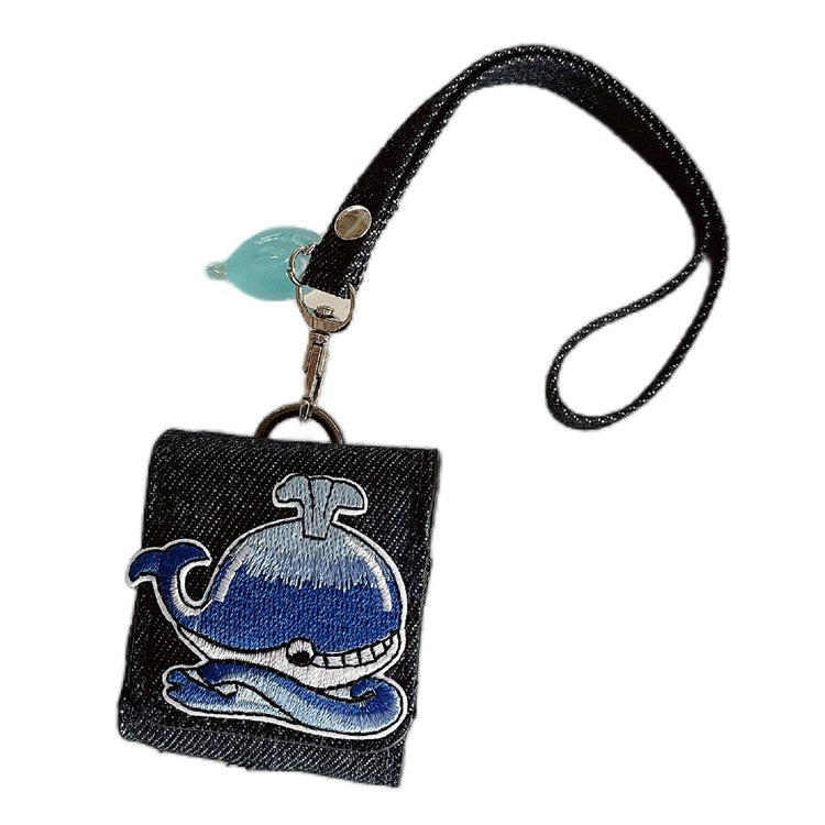 For Apple AirPods with Wireless Charging Case (2019) / AirPods with Charging Case (2019) / (2016) Earphone Bag with Luminous Pendant -Whale