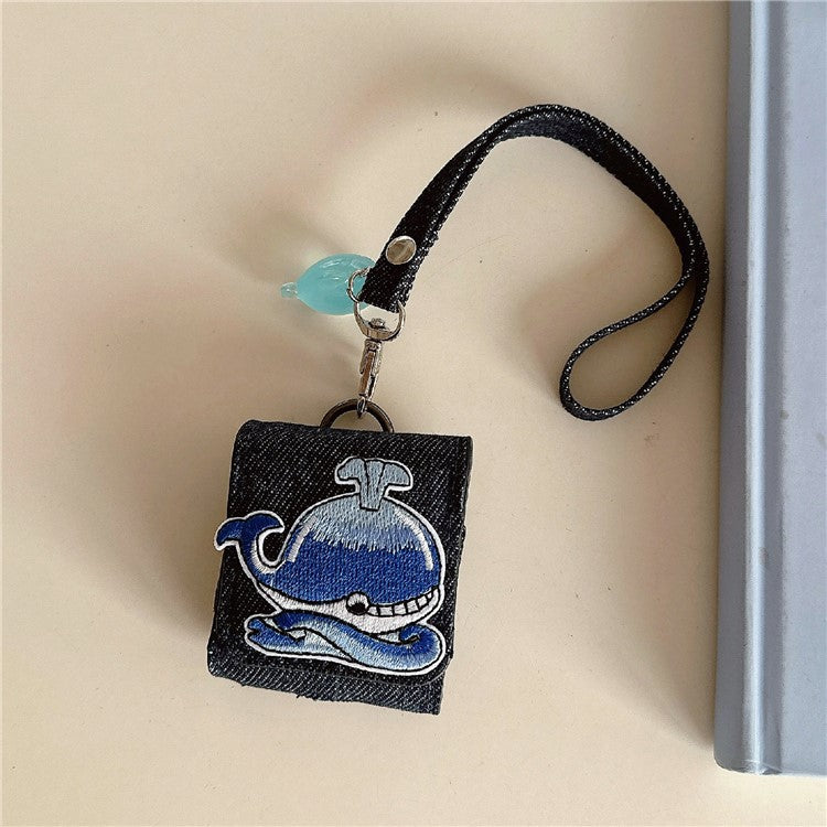 For Apple AirPods with Wireless Charging Case (2019) / AirPods with Charging Case (2019) / (2016) Earphone Bag with Luminous Pendant -Whale