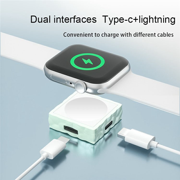 For Apple Watch 5W Fast Wireless Charger Water Cube Portable PC Magnetic Watch Charging Dock - Sapphire