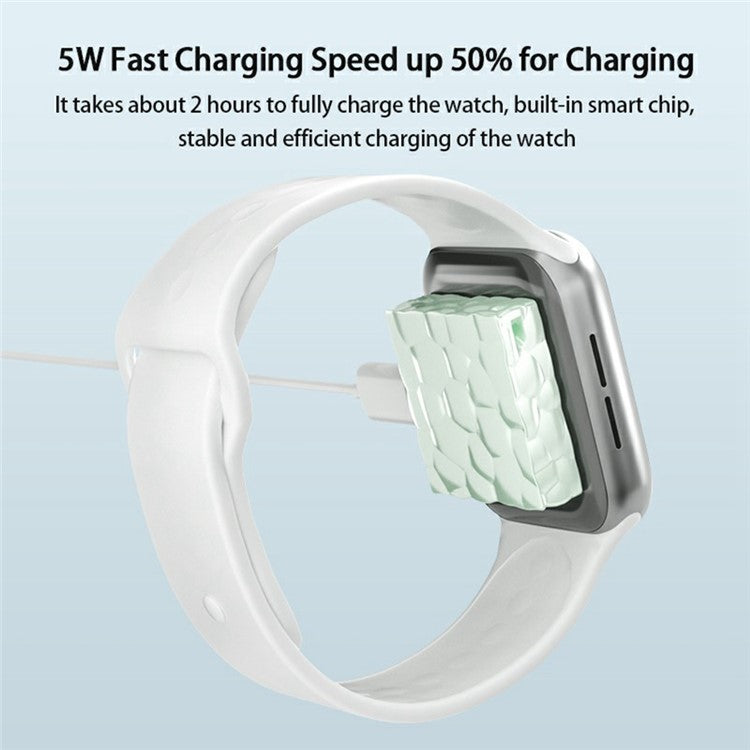 For Apple Watch 5W Fast Wireless Charger Water Cube Portable PC Magnetic Watch Charging Dock - Sapphire