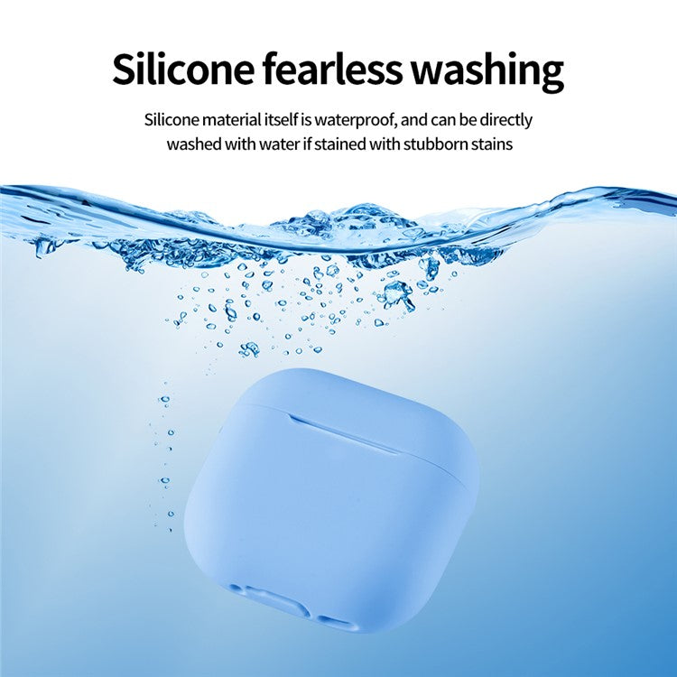 For AirPods 4 Silicone Case Bluetooth Earphone Anti-scratch Protective Cover - Blackish Green