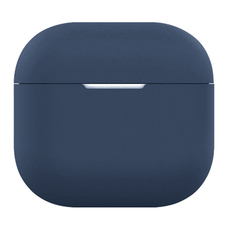 For AirPods 4 Silicone Case Bluetooth Earphone Anti-scratch Protective Cover - Midnight Blue