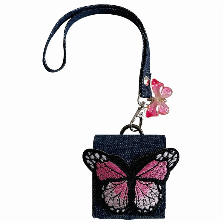 For Apple AirPods with Wireless Charging Case (2019) / AirPods with Charging Case (2019) / (2016) Case Butterfly Pattern Earbuds Cover - Pink