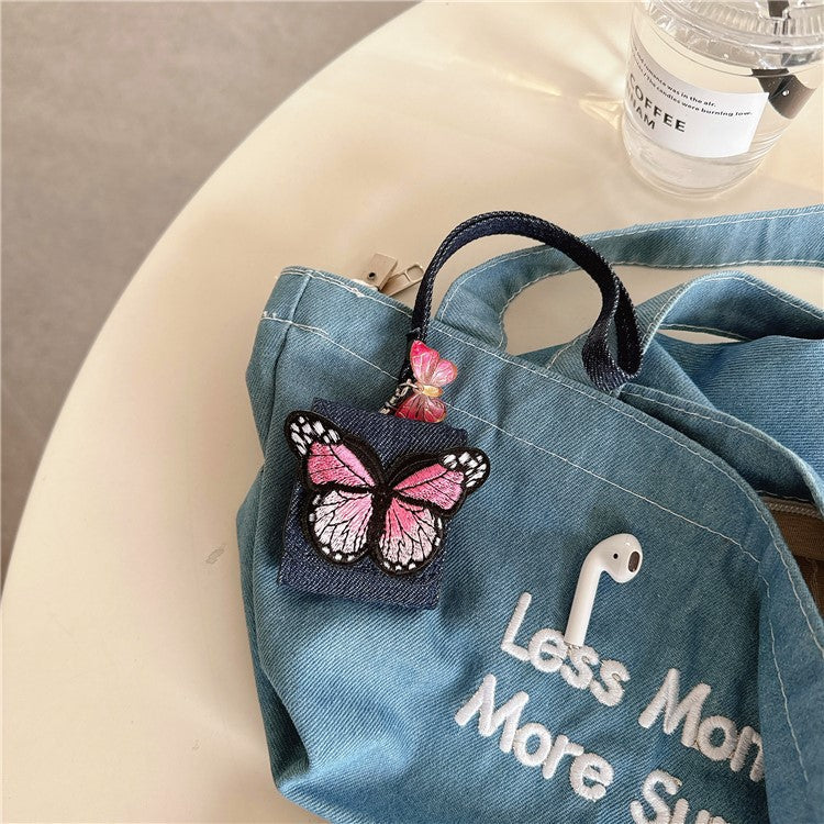 For Apple AirPods with Wireless Charging Case (2019) / AirPods with Charging Case (2019) / (2016) Case Butterfly Pattern Earbuds Cover - Pink