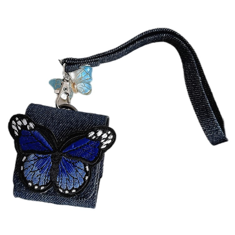 For Apple AirPods with Wireless Charging Case (2019) / AirPods with Charging Case (2019) / (2016) Case Butterfly Pattern Earbuds Cover - Blue