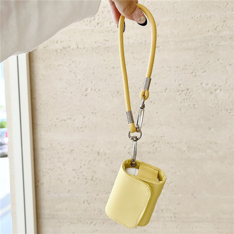 For Apple AirPods Pro 2 / AirPods Pro Charging Case Cover Simple Style Bluetooth Earbuds Case with Shoulder / Wrist Strap - Yellow