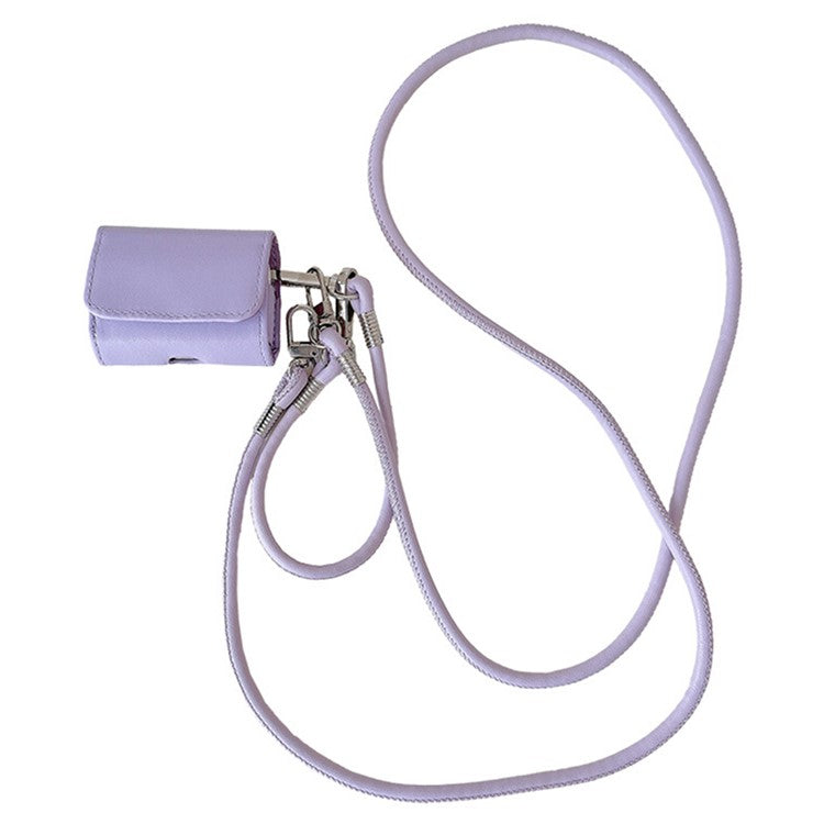 For Apple AirPods Pro 2 / AirPods Pro Charging Case Cover Simple Style Bluetooth Earbuds Case with Shoulder / Wrist Strap - Purple