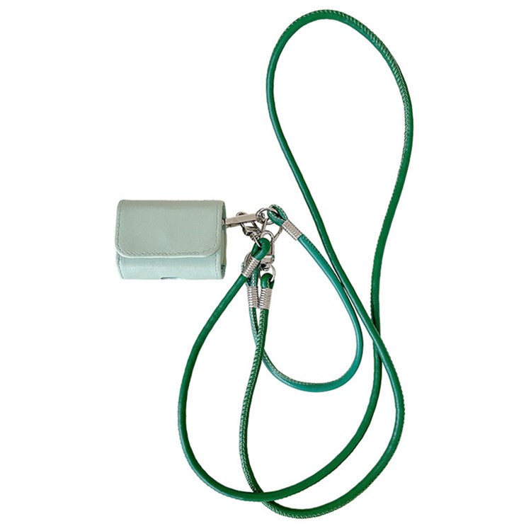 For Apple AirPods Pro 2 / AirPods Pro Charging Case Cover Simple Style Bluetooth Earbuds Case with Shoulder / Wrist Strap - Light Green