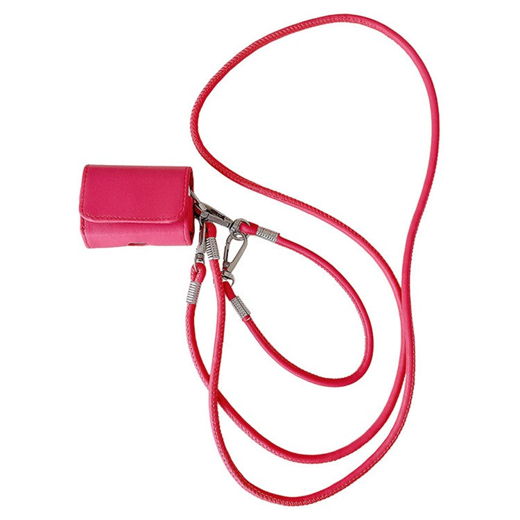 For Apple AirPods Pro 2 / AirPods Pro Charging Case Cover Simple Style Bluetooth Earbuds Case with Shoulder / Wrist Strap - Rose