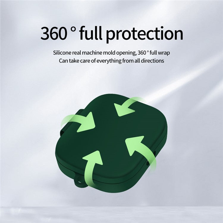 For Xiaomi Redmi Buds 6 Silicone Case Bluetooth Earphone Cover with Carabiner - White