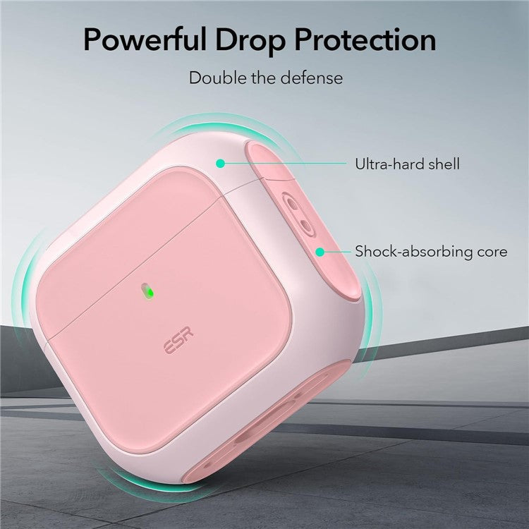 ESR For AirPods 4 Earphone Case PC+TPU Orbit Hybrid Cover with HaloLock - Pink
