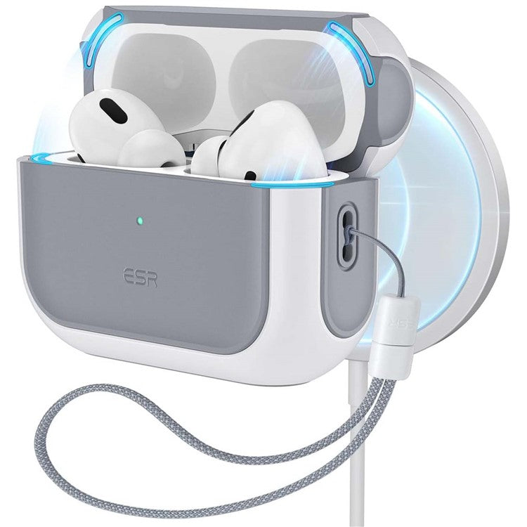 ESR For AirPods 4 Earphone Case PC+TPU Orbit Hybrid Cover with HaloLock - White