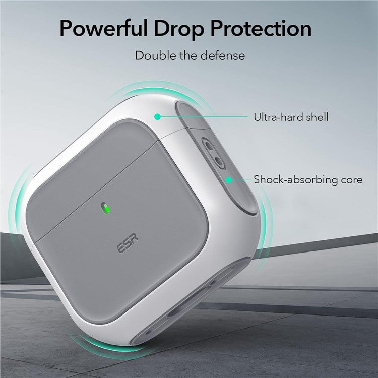ESR For AirPods 4 Earphone Case PC+TPU Orbit Hybrid Cover with HaloLock - White