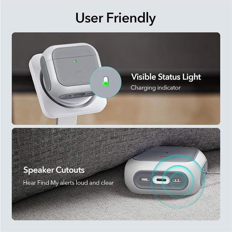 ESR For AirPods 4 Earphone Case PC+TPU Orbit Hybrid Cover with HaloLock - White