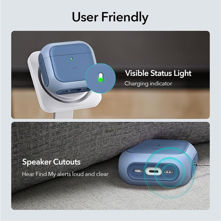 ESR For AirPods 4 Earphone Case PC+TPU Orbit Hybrid Cover with HaloLock - Blue