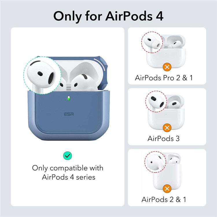 ESR For AirPods 4 Earphone Case PC+TPU Orbit Hybrid Cover with HaloLock - Blue