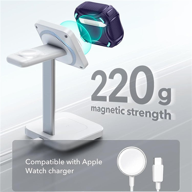 ESR Pulse Magnetic Lock Case for AirPods 4 Headset Protective Cover with Strap - Dark Blue