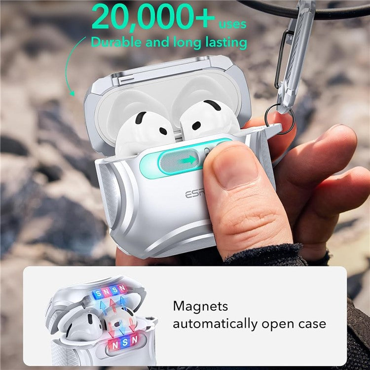 ESR Pulse Magnetic Lock Case for AirPods 4 Headset Protective Cover with Strap - Black