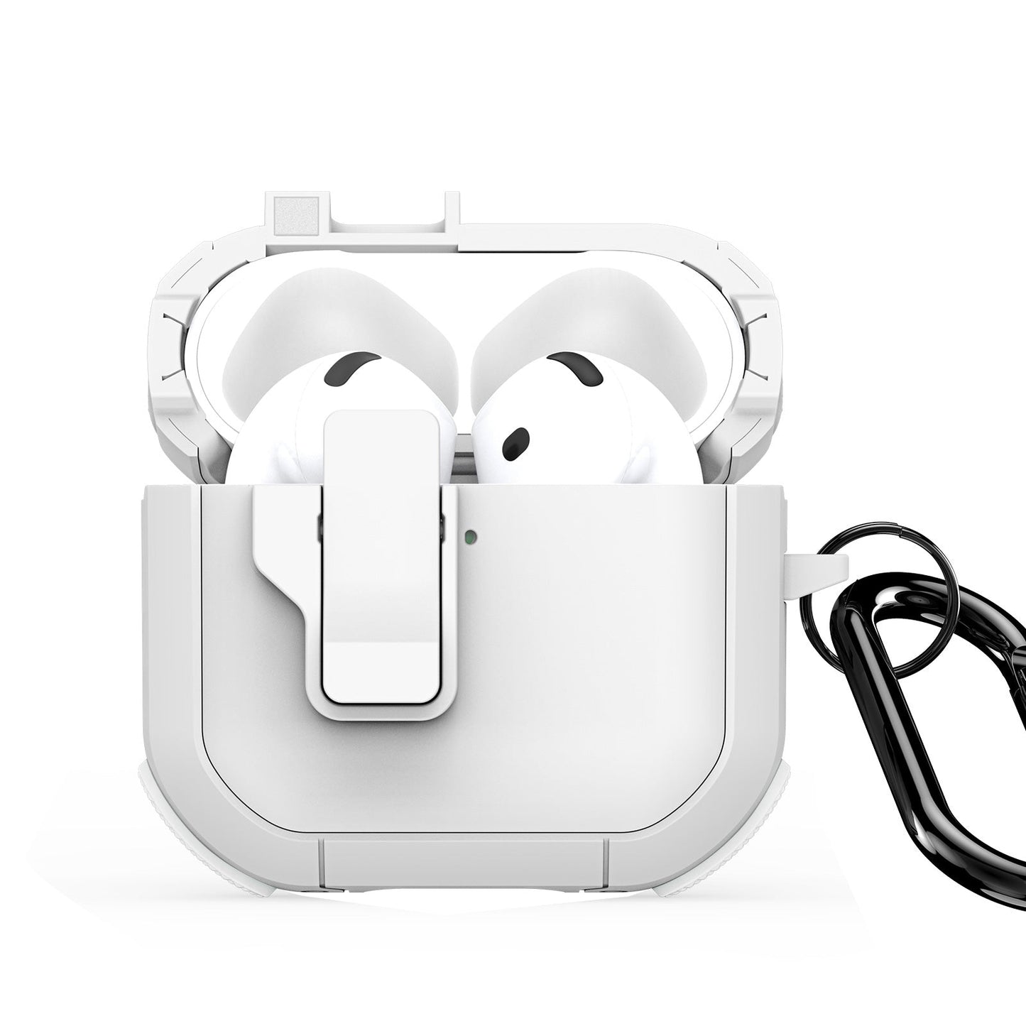 For AirPods 4 Earphone Case DUX DUCIS PECP Series PC+TPU Bluetooth Earphone Cover with Hook - White