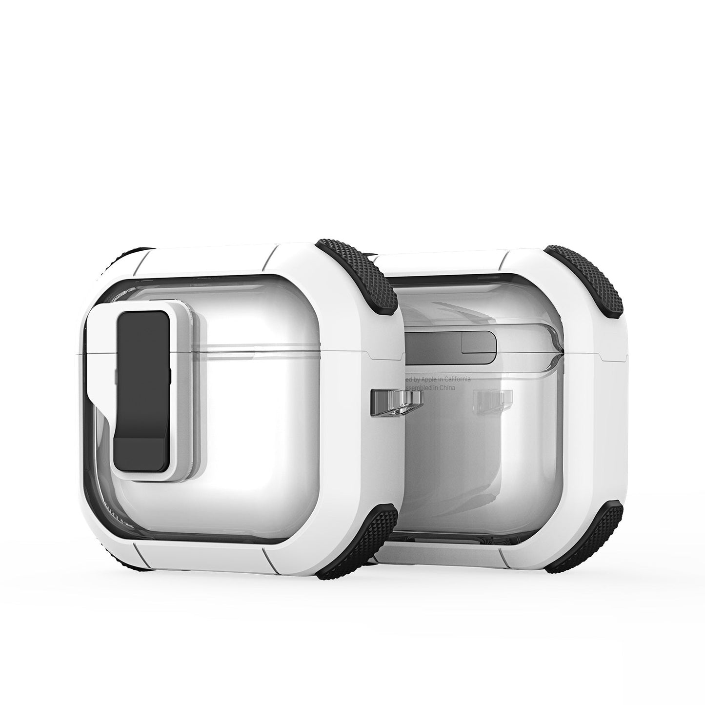 For AirPods 4 Earphone Case DUX DUCIS PECN Series PC+TPU Case Bluetooth Earphone Cover with Hook - White Black