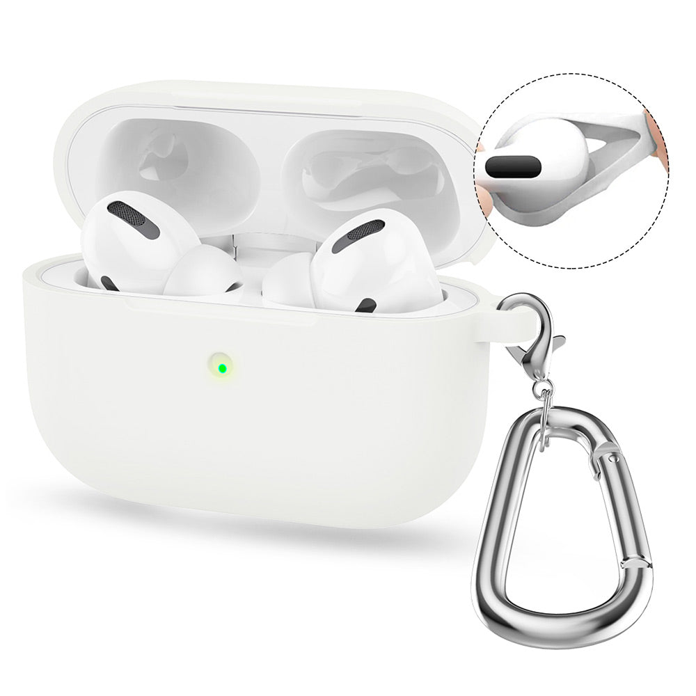 AirPods 4 (2024) ENKAY HAT PRINCE Silicone Case Bluetooth Earphone Protector Cover with Hook / Earbuds - White
