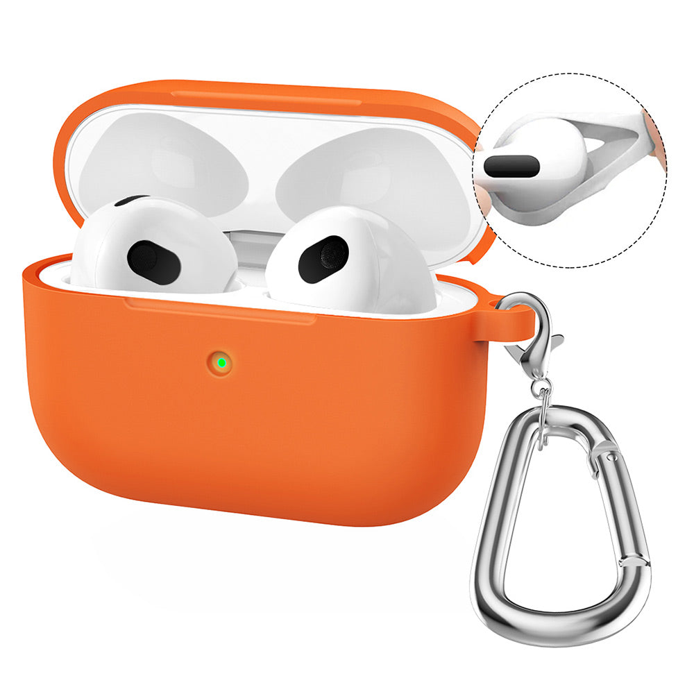 AirPods 4 (2024) ENKAY HAT PRINCE Silicone Case Bluetooth Earphone Protector Cover with Hook / Earbuds - Orange