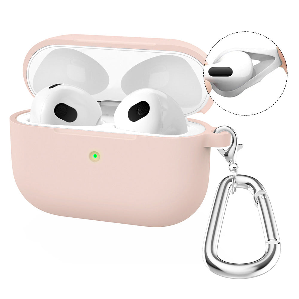AirPods 4 (2024) ENKAY HAT PRINCE Silicone Case Bluetooth Earphone Protector Cover with Hook / Earbuds - Pink