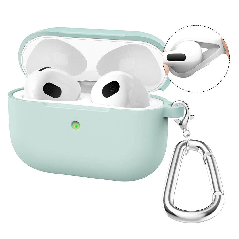 AirPods 4 (2024) ENKAY HAT PRINCE Silicone Case Bluetooth Earphone Protector Cover with Hook / Earbuds - Light Green