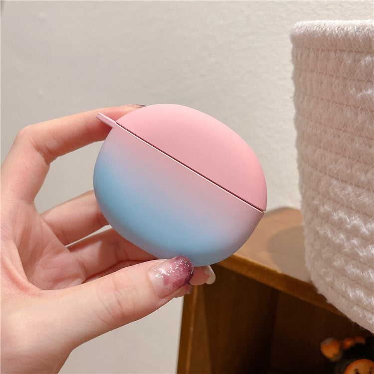 For Honor Earbuds X7 Matte Hard PC Case Gradient Design Anti-Drop TWS Earbuds Protective Cover with Buckle - Pink / Blue