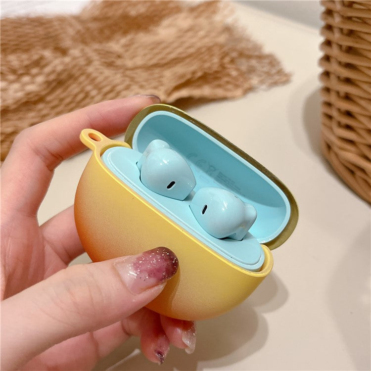 For Honor Earbuds X7 Matte Hard PC Case Gradient Design Anti-Drop TWS Earbuds Protective Cover with Buckle - Grey / Purple