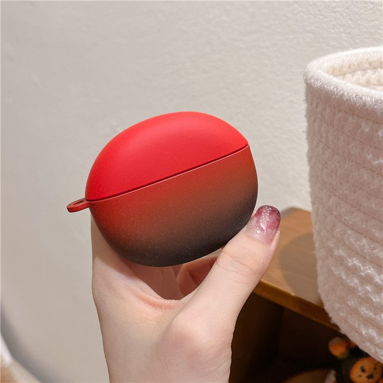 For Honor Earbuds X7 Matte Hard PC Case Gradient Design Anti-Drop TWS Earbuds Protective Cover with Buckle - Red / Black