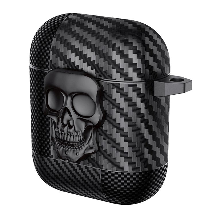 TPU + Metal Earphone Cover For Apple AirPods with Charging Case (2016) / (2019) / AirPods with Wireless Charging Case (2019) - Black