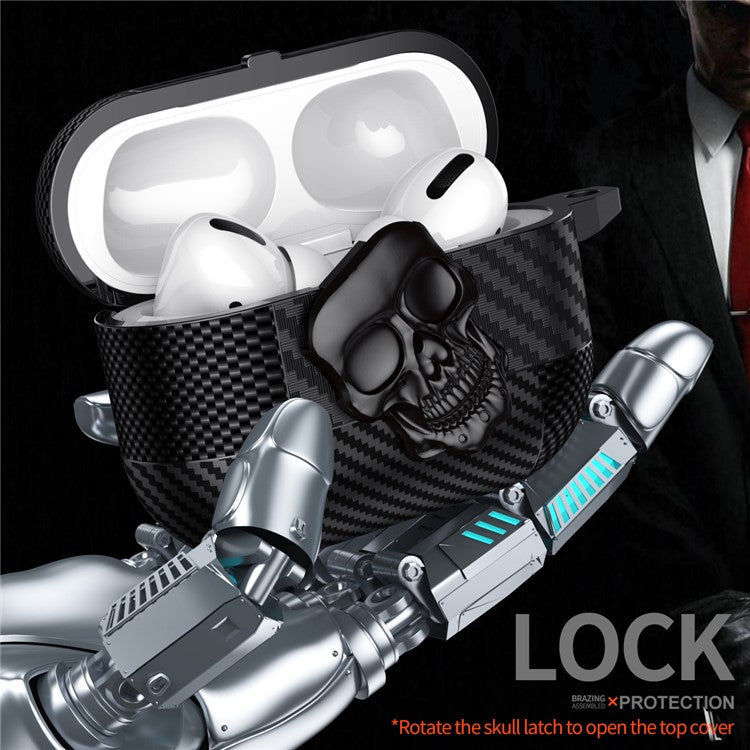 TPU + Metal Earphone Cover For Apple AirPods with Charging Case (2016) / (2019) / AirPods with Wireless Charging Case (2019) - Black