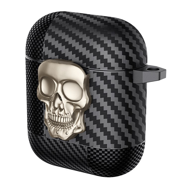 TPU + Metal Earphone Cover For Apple AirPods with Charging Case (2016) / (2019) / AirPods with Wireless Charging Case (2019) - Gold