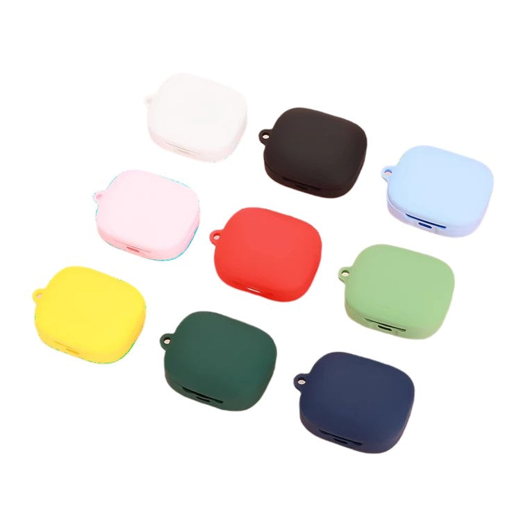 For Xiaomi Redmi Buds 6 Silicone Case Bluetooth Earphone Cover with Anti-Lost Buckle - Pink