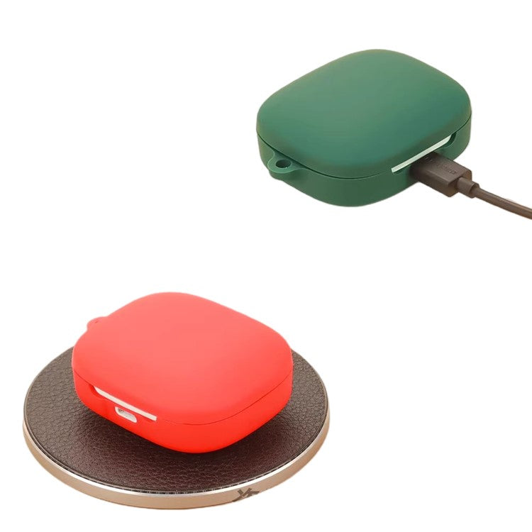 For Xiaomi Redmi Buds 6 Silicone Case Bluetooth Earphone Cover with Anti-Lost Buckle - Matcha Green