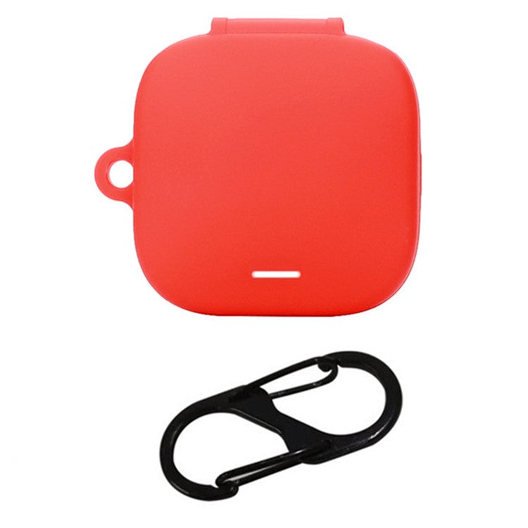 For Xiaomi Air 4 SE Earphone Case Bluetooth Earbud Silicone Cover with Anti-Lost Buckle - Red