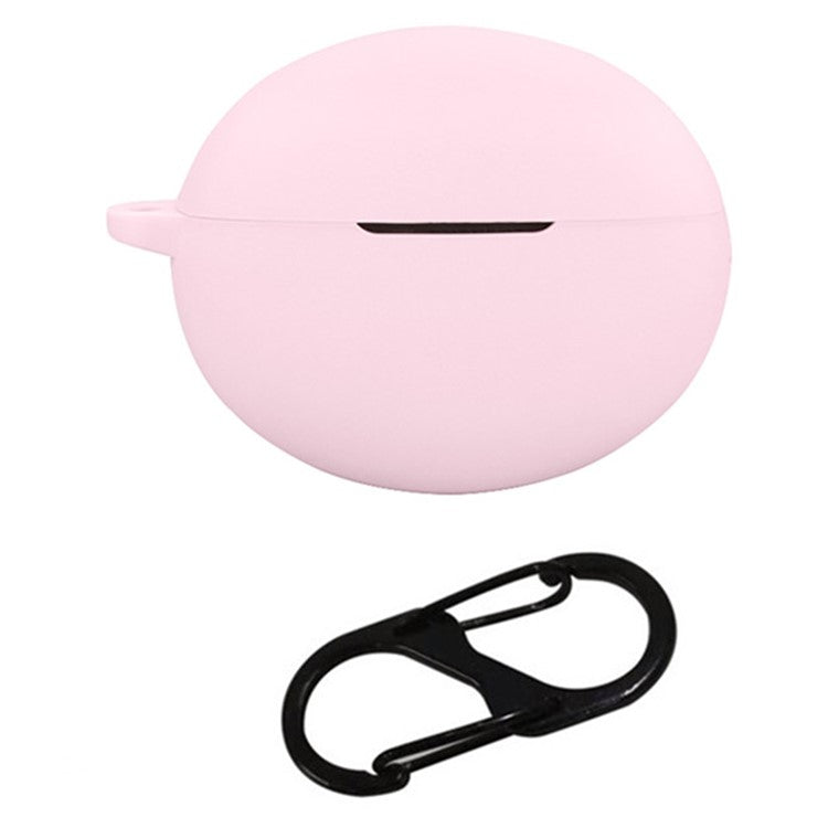 For OnePlus Buds Pro 3 Bluetooth Earphones Case Soft Silicone Cover with Anti-Lost Buckle - Pink