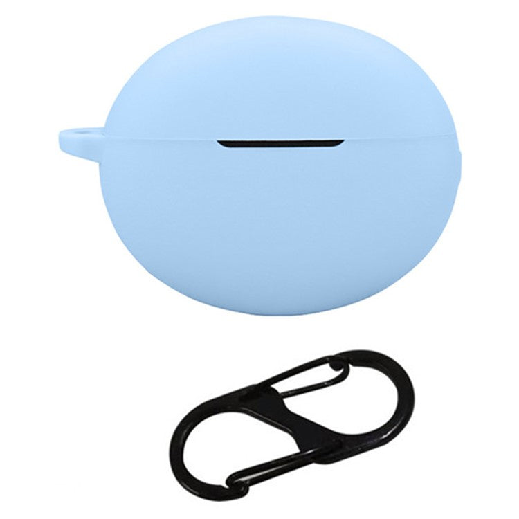 For OnePlus Buds Pro 3 Bluetooth Earphones Case Soft Silicone Cover with Anti-Lost Buckle - Sky Blue