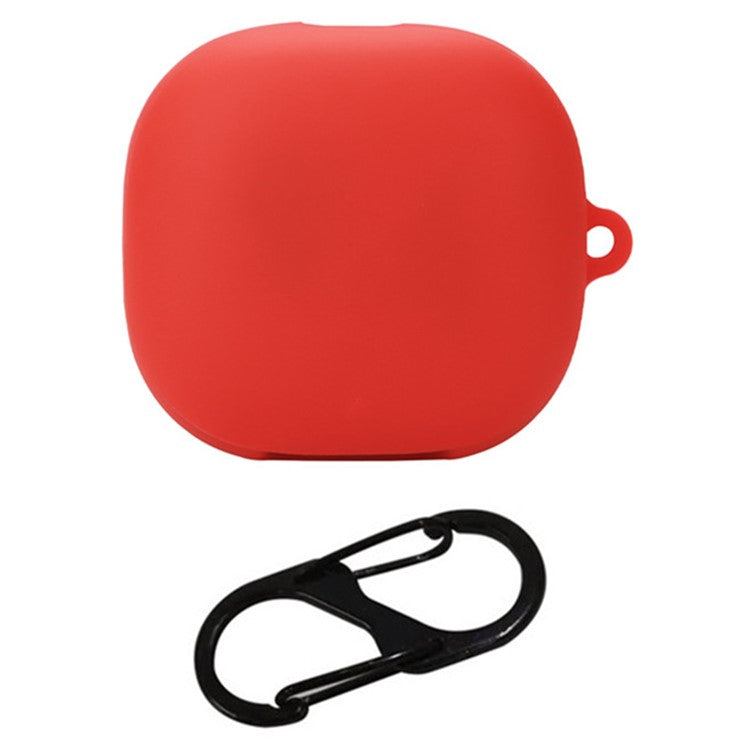 For Anker Soundcore Liberty 4 Pro Bluetooth Earphones Case Silicone Cover with Anti-Lost Buckle - Red