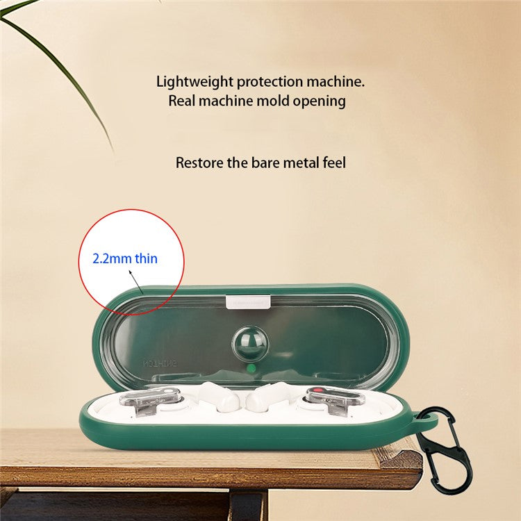 For Nothing Ear (open) Bluetooth Earphones Case Silicone Cover with Anti-Lost Buckle - Transparent