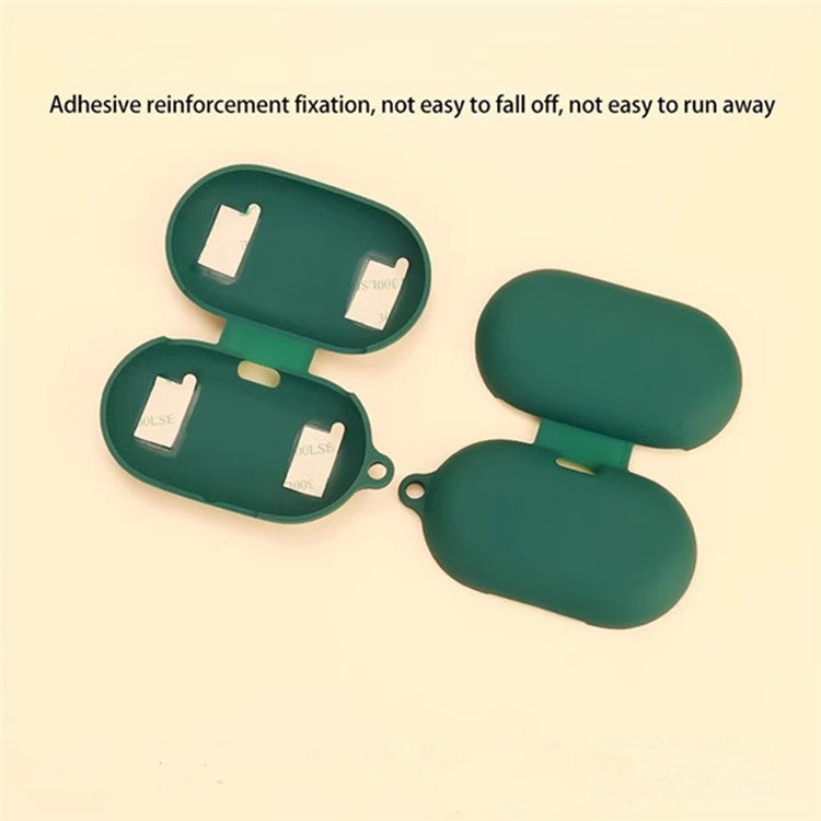 For Anker Soundcore V20i Bluetooth Earphones Case Silicone Cover with Anti-Lost Buckle - Black