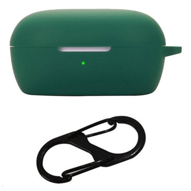 For Bose Quietcomfort Bluetooth Earphones Case Silicone Cover with Anti-Lost Buckle - Blackish Green