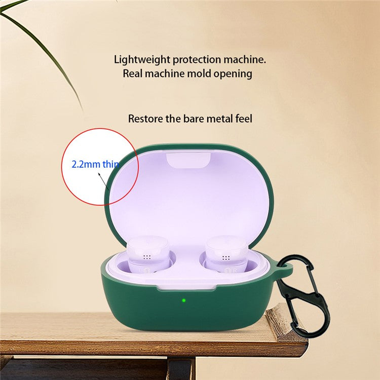 For Bose Quietcomfort Bluetooth Earphones Case Silicone Cover with Anti-Lost Buckle - Blackish Green