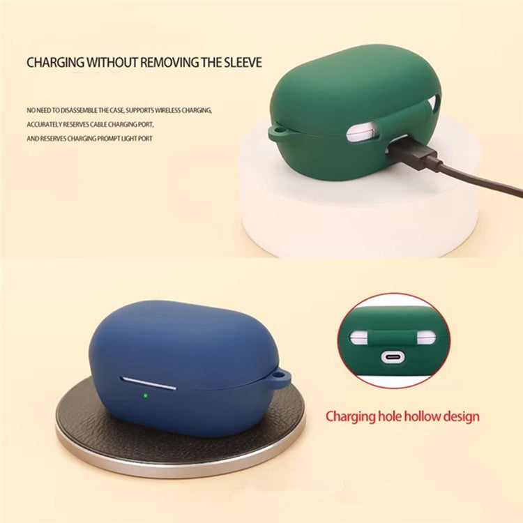 For Bose Quietcomfort Bluetooth Earphones Case Silicone Cover with Anti-Lost Buckle - Blackish Green