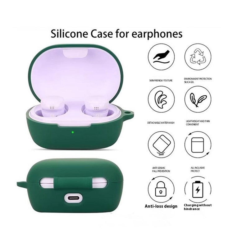 For Bose QuietComfort Bluetooth Earphones Case Silicone Cover with Anti-Lost Buckle - White
